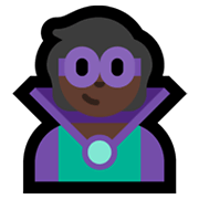 🦹🏿 Emoji Supervilão: Pele Escura na Microsoft Windows 11.