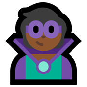 Emoji 🦹🏾 Supercattivo: Carnagione Abbastanza Scura su Microsoft Windows 11.