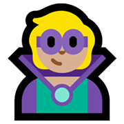 Emoji 🦹🏼 Supercattivo: Carnagione Abbastanza Chiara su Microsoft Windows 11.