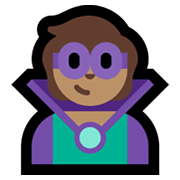 Emoji 🦹🏽 Supercattivo: Carnagione Olivastra su Microsoft Windows 11.