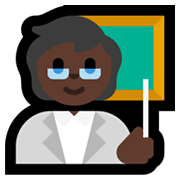 🧑🏿‍🏫 Emoji Profesor: Tono De Piel Oscuro en Microsoft Windows 11.