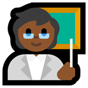 🧑🏾‍🏫 Emoji Professora Na Escola: Pele Morena Escura na Microsoft Windows 11.
