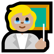 🧑🏼‍🏫 Emoji Profesor: Tono De Piel Claro Medio en Microsoft Windows 11.