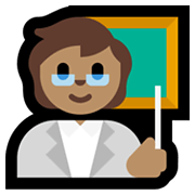 🧑🏽‍🏫 Emoji Professora Na Escola: Pele Morena na Microsoft Windows 11.