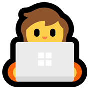 Emoji 🧑‍💻 Persona Esperta Di Tecnologia su Microsoft Windows 11.