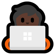 🧑🏿‍💻 Emoji Tecnólogo: Tono De Piel Oscuro en Microsoft Windows 11.