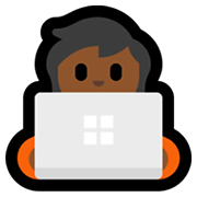 🧑🏾‍💻 Emoji Programador: Pele Morena Escura na Microsoft Windows 11.
