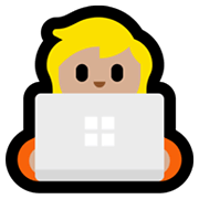 🧑🏼‍💻 Emoji Tecnólogo: Tono De Piel Claro Medio en Microsoft Windows 11.