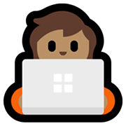 Emoji 🧑🏽‍💻 Persona Esperta Di Tecnologia: Carnagione Olivastra su Microsoft Windows 11.