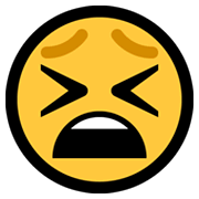 Emoji 😫 Faccina Stanca su Microsoft Windows 11.
