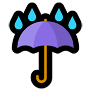 Émoji ☔ Parapluie Avec Gouttes De Pluie sur Microsoft Windows 11.