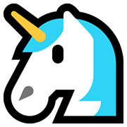 Emoji 🦄 Unicorno su Microsoft Windows 11.