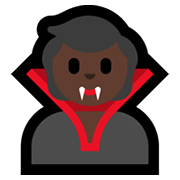 🧛🏿 Emoji Vampiro: Tono De Piel Oscuro en Microsoft Windows 11.