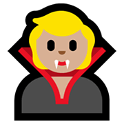 🧛🏼 Emoji Vampiro: Tono De Piel Claro Medio en Microsoft Windows 11.