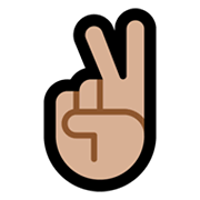 ✌🏼 Emoji Mano Con Señal De Victoria: Tono De Piel Claro Medio en Microsoft Windows 11.