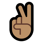 ✌🏽 Emoji Victory-Geste: mittlere Hautfarbe Microsoft Windows 11.