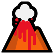 🌋 Emoji Volcán en Microsoft Windows 11.
