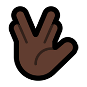 🖖🏿 Emoji vulkanischer Gruß: dunkle Hautfarbe Microsoft Windows 11.