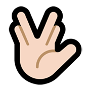 Emoji 🖖🏻 Saluto Vulcaniano: Carnagione Chiara su Microsoft Windows 11.