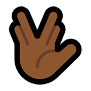 🖖🏾 Emoji Saudação Vulcana: Pele Morena Escura na Microsoft Windows 11.
