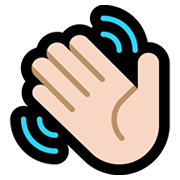 Emoji 👋🏻 Mano Che Saluta: Carnagione Chiara su Microsoft Windows 11.