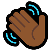 👋🏾 Emoji winkende Hand: mitteldunkle Hautfarbe Microsoft Windows 11.