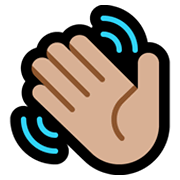 👋🏼 Emoji winkende Hand: mittelhelle Hautfarbe Microsoft Windows 11.