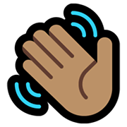 👋🏽 Emoji winkende Hand: mittlere Hautfarbe Microsoft Windows 11.