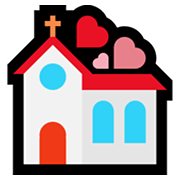 💒 Emoji Iglesia Celebrando Boda en Microsoft Windows 11.