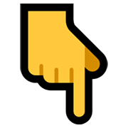 Emoji ☟ Indicatore verso il basso non colorato su Microsoft Windows 11.