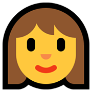 👩 Emoji Mujer en Microsoft Windows 11.