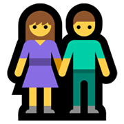 👫 Emoji Mann und Frau halten Hände Microsoft Windows 11.