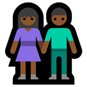👫🏾 Emoji Mann und Frau halten Hände: mitteldunkle Hautfarbe Microsoft Windows 11.