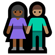 Emoji 👩🏾‍🤝‍👨🏽 Uomo E Donna Che Si Tengono Per Mano: Carnagione Abbastanza Scura E Carnagione Olivastra su Microsoft Windows 11.