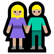 👫🏼 Emoji Mujer Y Hombre De La Mano: Tono De Piel Claro Medio en Microsoft Windows 11.