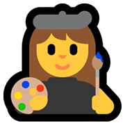 Emoji 👩‍🎨 Artista Donna su Microsoft Windows 11.