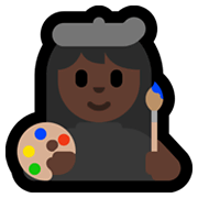 👩🏿‍🎨 Emoji Künstlerin: dunkle Hautfarbe Microsoft Windows 11.