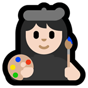 👩🏻‍🎨 Emoji Artista Plástica: Pele Clara na Microsoft Windows 11.