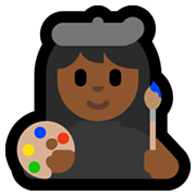 Emoji 👩🏾‍🎨 Artista Donna: Carnagione Abbastanza Scura su Microsoft Windows 11.