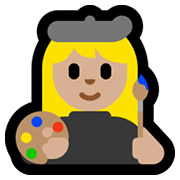 👩🏼‍🎨 Emoji Künstlerin: mittelhelle Hautfarbe Microsoft Windows 11.