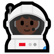 👩🏿‍🚀 Emoji Astronautin: dunkle Hautfarbe Microsoft Windows 11.