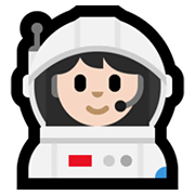 Émoji 👩🏻‍🚀 Astronaute Femme : Peau Claire sur Microsoft Windows 11.
