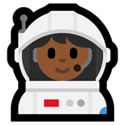 👩🏾‍🚀 Emoji Astronauta Mujer: Tono De Piel Oscuro Medio en Microsoft Windows 11.