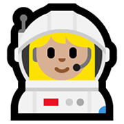 👩🏼‍🚀 Emoji Astronauta Mulher: Pele Morena Clara na Microsoft Windows 11.