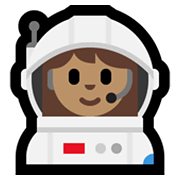 Emoji 👩🏽‍🚀 Astronauta Donna: Carnagione Olivastra su Microsoft Windows 11.