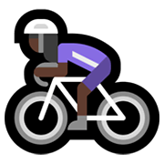 Emoji 🚴🏿‍♀️ Ciclista Donna: Carnagione Scura su Microsoft Windows 11.