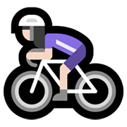 Émoji 🚴🏻‍♀️ Cycliste Femme : Peau Claire sur Microsoft Windows 11.