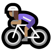 Emoji 🚴🏽‍♀️ Ciclista Donna: Carnagione Olivastra su Microsoft Windows 11.