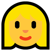 Émoji 👱‍♀️ Femme Blonde sur Microsoft Windows 11.
