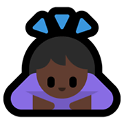 🙇🏿‍♀️ Emoji sich verbeugende Frau: dunkle Hautfarbe Microsoft Windows 11.
